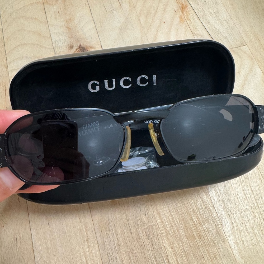 Gianni Versace Black Sunglasses with free Gucci Case